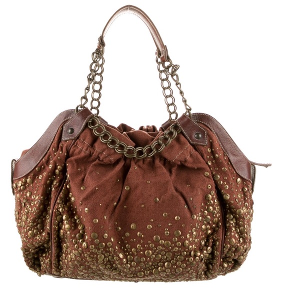 Christian Louboutin canvas leather trimmed shoulder bag. Good condition. - Picture 6 of 8